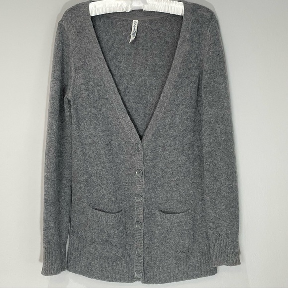 Aeropostale Sweaters - Aeropostale Rabbit Hair & Wool Blend Long Line Cardigan Size M Grey Button Down